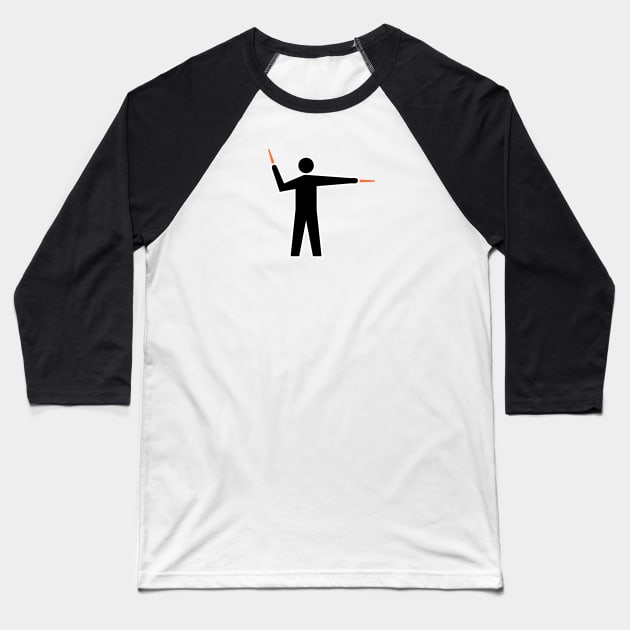 Airplane Marshaller RIGHT Signal Baseball T-Shirt by Vidision Avgeek